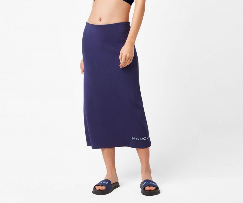 Navy Marc Jacobs The Tube Women's Skirt | USA 914726XNO