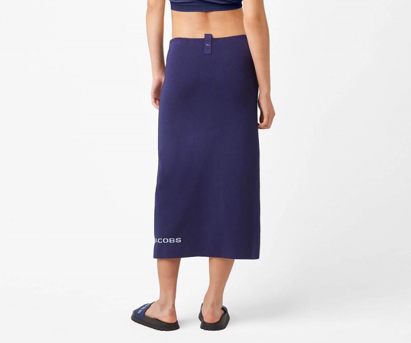 Navy Marc Jacobs The Tube Women's Skirt | USA 914726XNO