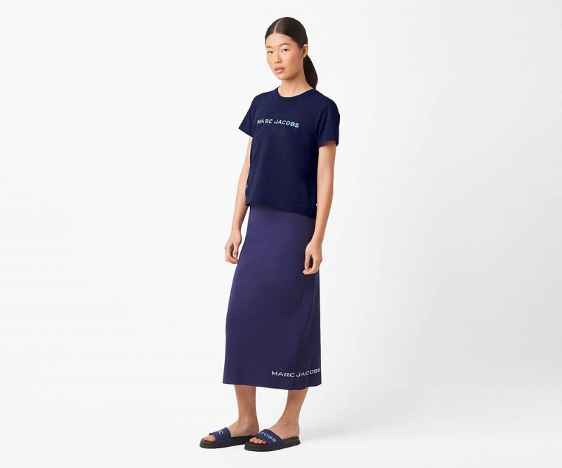 Navy Marc Jacobs The Tube Women's Skirt | USA 914726XNO