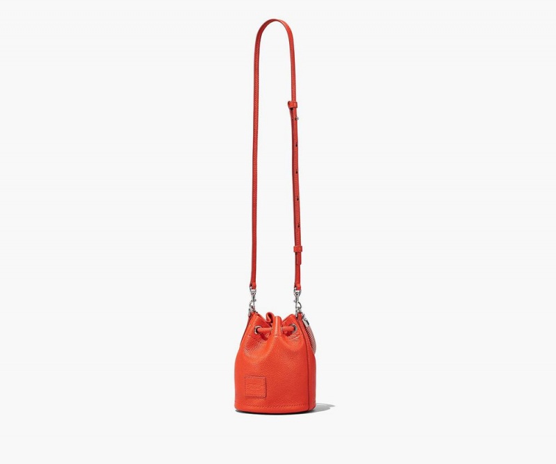 Orange Marc Jacobs The Leather Mini Women's Bucket Bag | USA 386501OJP