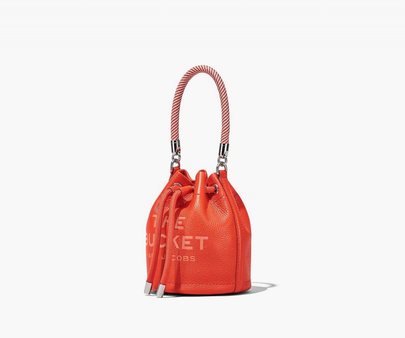 Orange Marc Jacobs The Leather Mini Women's Bucket Bag | USA 386501OJP