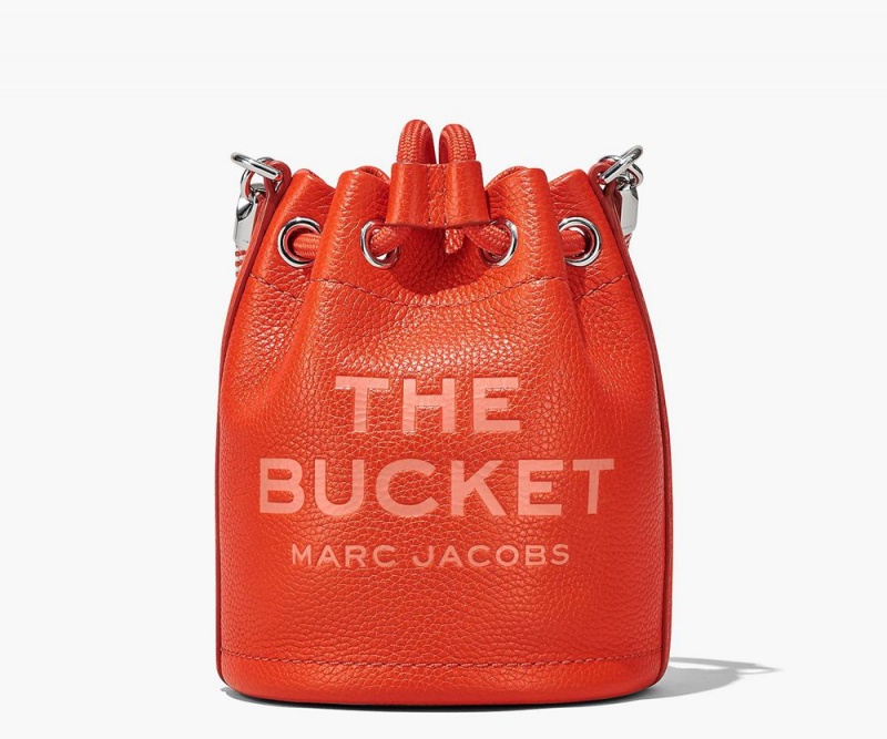 Orange Marc Jacobs The Leather Mini Women's Bucket Bag | USA 386501OJP