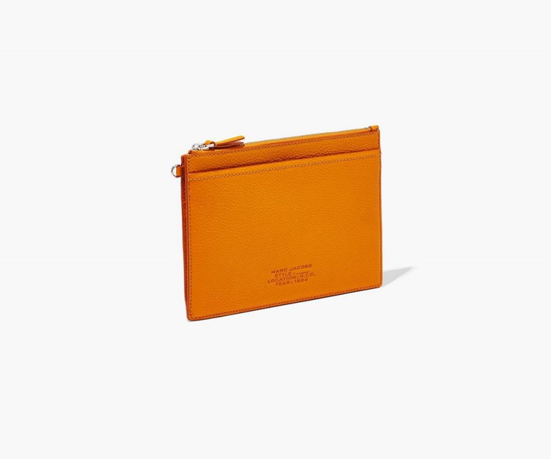 Orange Marc Jacobs The Leather Small Wristlet Women's Small Wallets | USA 976381MTP