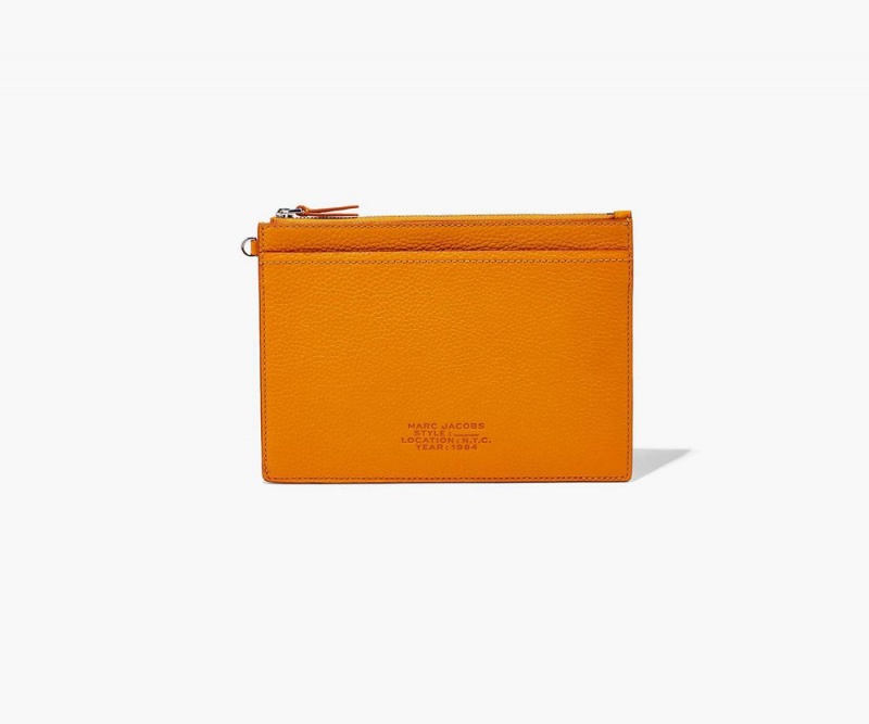 Orange Marc Jacobs The Leather Small Wristlet Women's Small Wallets | USA 976381MTP