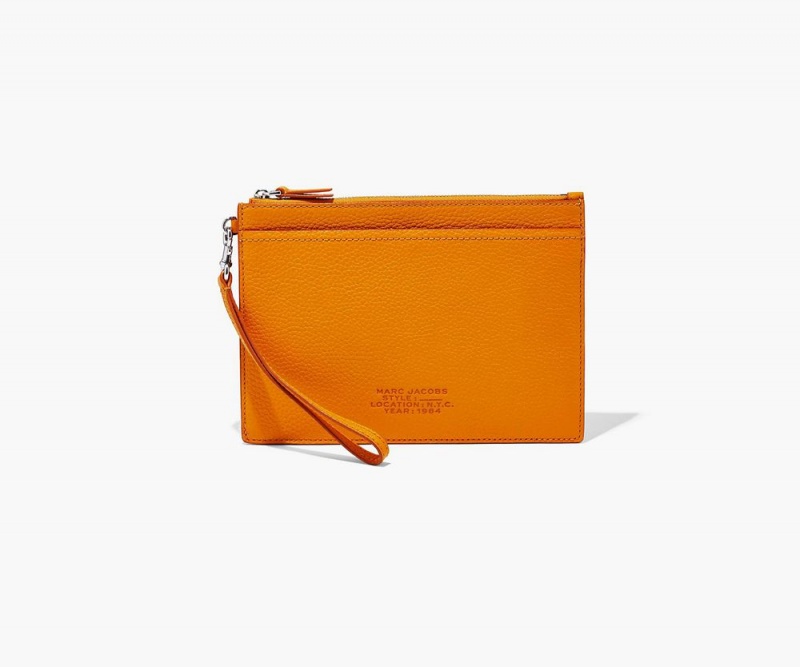 Orange Marc Jacobs The Leather Small Wristlet Women\'s Small Wallets | USA 976381MTP