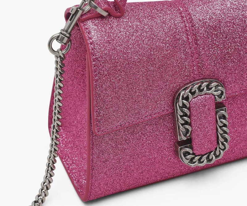 Pink Marc Jacobs The Galactic Glitter St. Marc Mini Top Handle Women's Handbags | USA 015342IHY