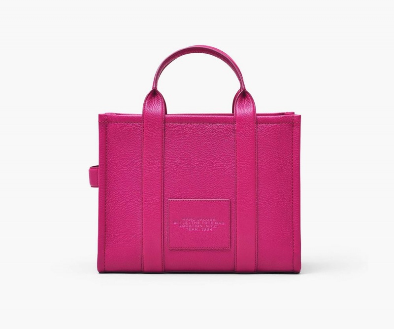 Pink Marc Jacobs The Leather Medium Women's Tote Bag | USA 682579GIZ