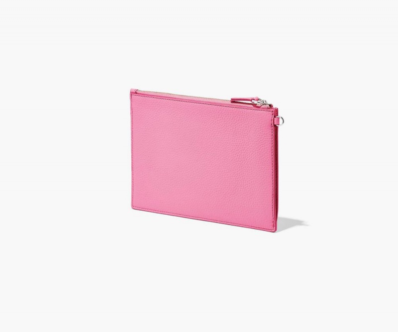 Pink Marc Jacobs The Leather Small Wristlet Women's Small Wallets | USA 894517UYQ