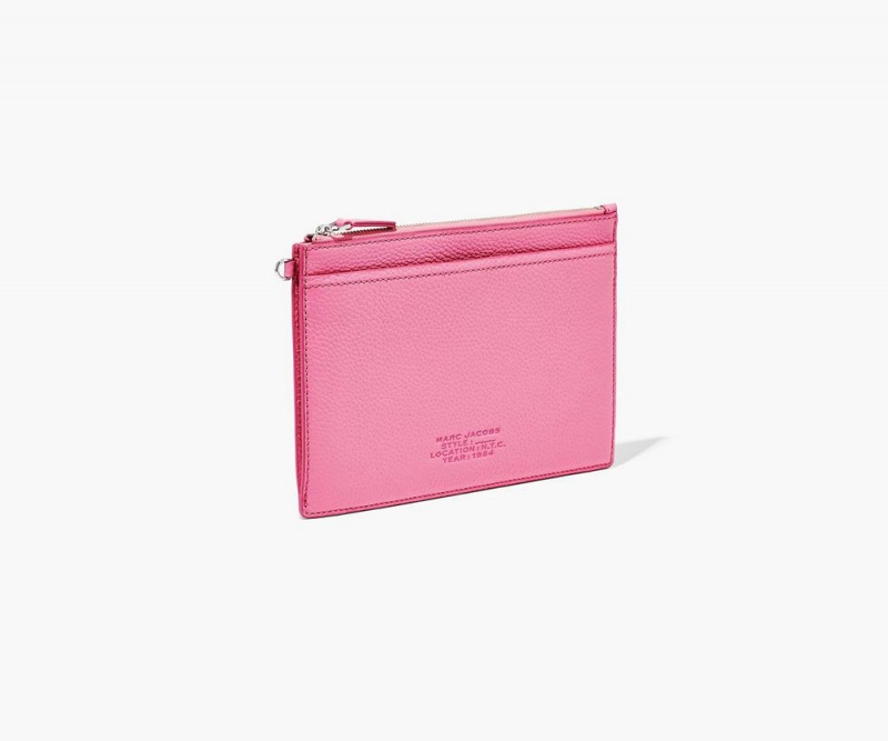 Pink Marc Jacobs The Leather Small Wristlet Women's Small Wallets | USA 894517UYQ