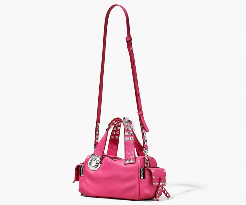 Pink Marc Jacobs The Studded Pushlock Mini Women's Satchel Bag | USA 807365MNK