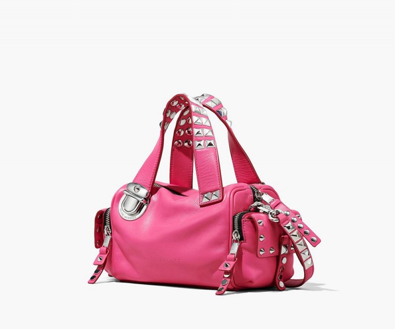 Pink Marc Jacobs The Studded Pushlock Mini Women's Satchel Bag | USA 807365MNK