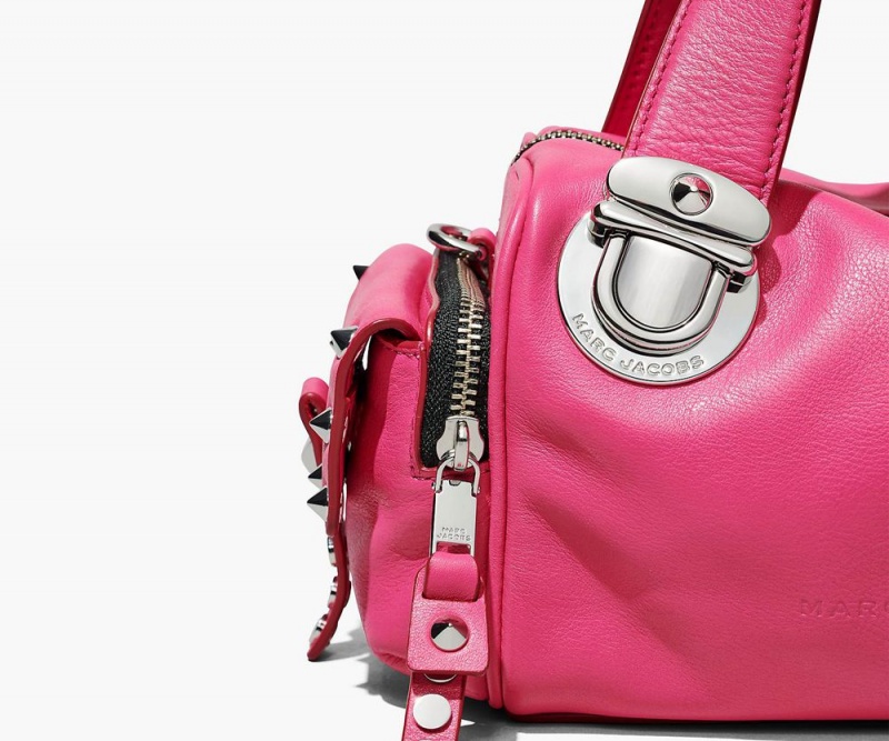 Pink Marc Jacobs The Studded Pushlock Mini Women's Satchel Bag | USA 807365MNK