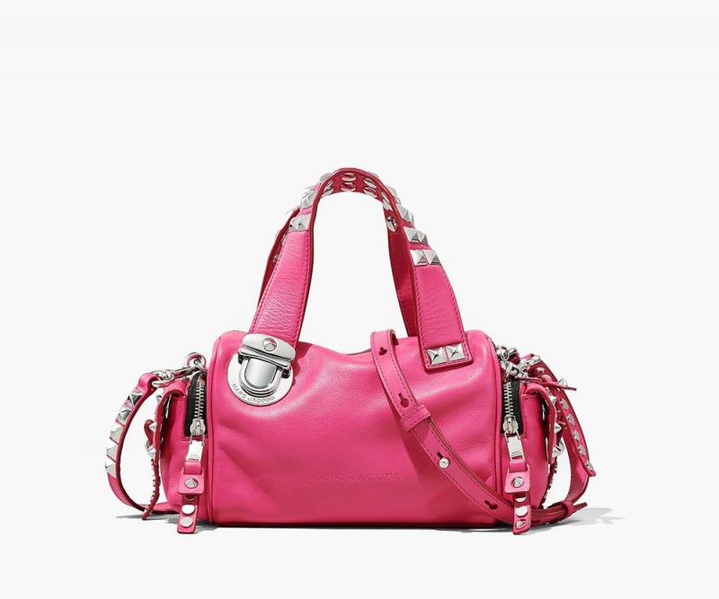 Pink Marc Jacobs The Studded Pushlock Mini Women\'s Satchel Bag | USA 807365MNK