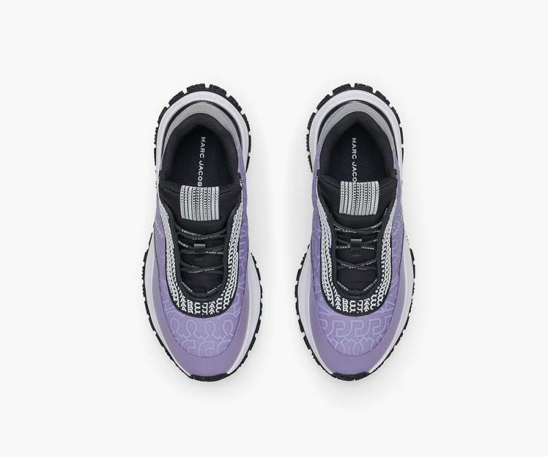 Purple Marc Jacobs The Monogram Lazy Runner Women's Sneakers | USA 509763DMN