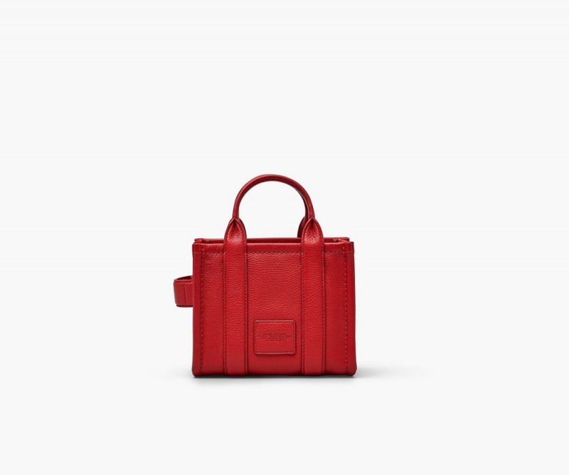 Red Marc Jacobs The Leather Mini Women's Tote Bag | USA 356824XGN