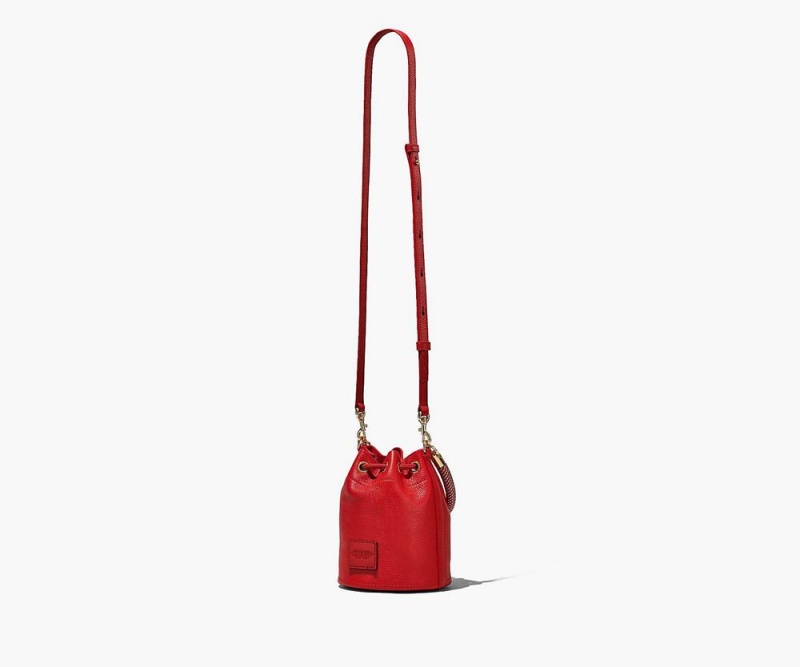 Red Marc Jacobs The Leather Mini Women's Bucket Bag | USA 065932IAW