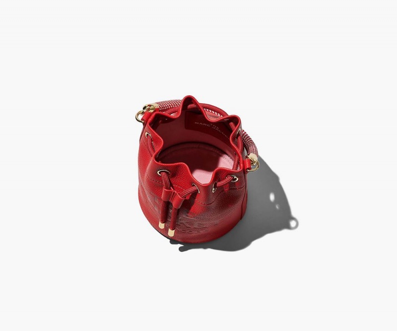 Red Marc Jacobs The Leather Mini Women's Bucket Bag | USA 065932IAW