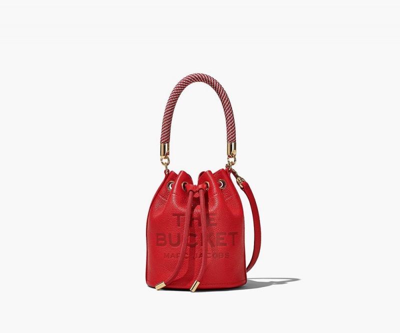 Red Marc Jacobs The Leather Mini Women\'s Bucket Bag | USA 065932IAW