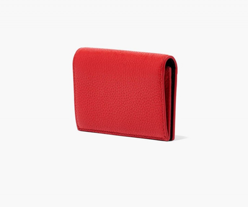 Red Marc Jacobs The Leather Small Bifold Women's Large Wallets | USA 296837NHY