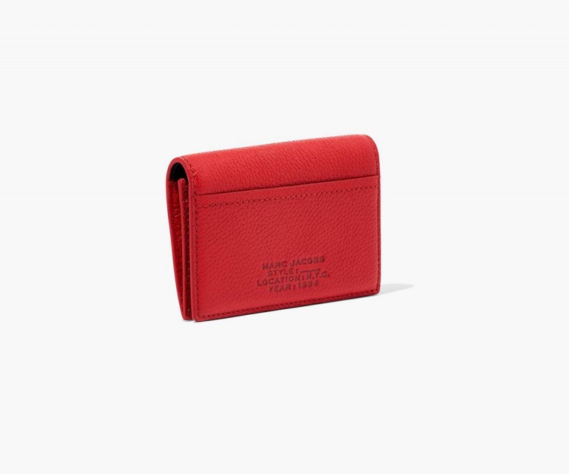 Red Marc Jacobs The Leather Small Bifold Women's Large Wallets | USA 296837NHY