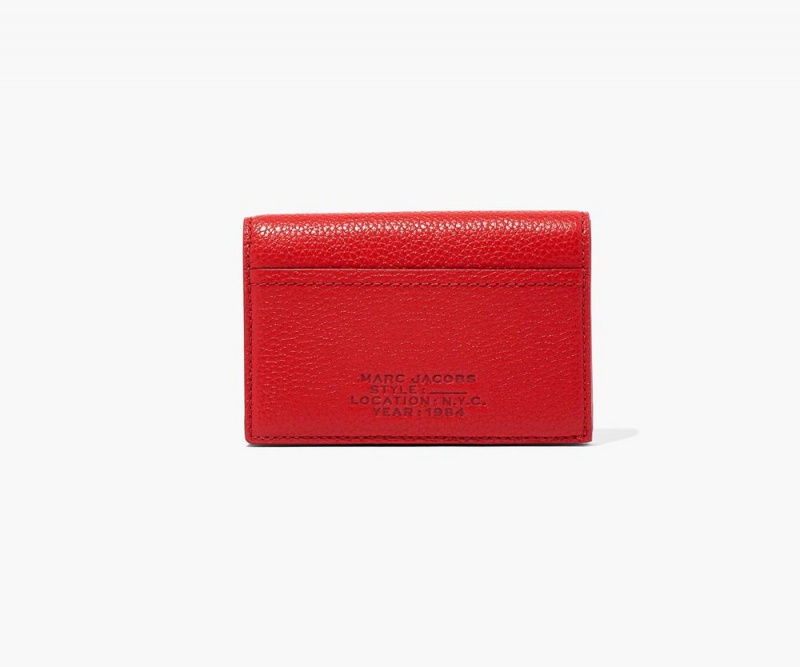 Red Marc Jacobs The Leather Small Bifold Women\'s Large Wallets | USA 296837NHY