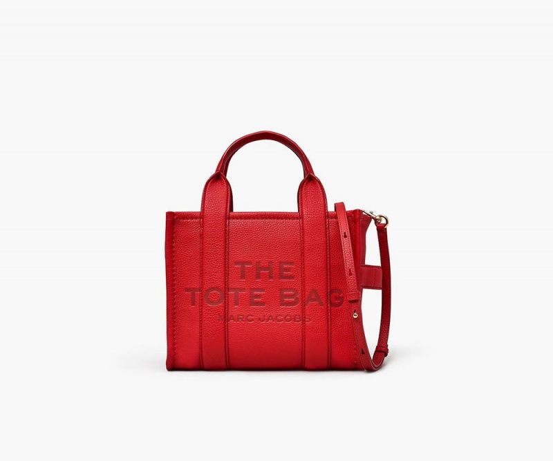 Red Marc Jacobs The Leather Small Women\'s Tote Bag | USA 074329YWS