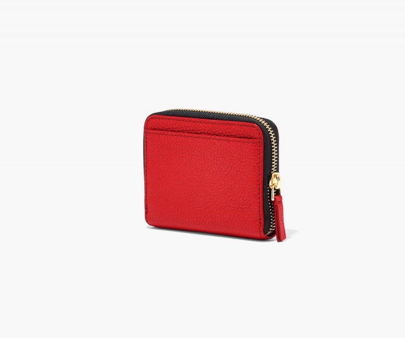 Red Marc Jacobs The Leather Zip Around Women's Large Wallets | USA 254601WOS