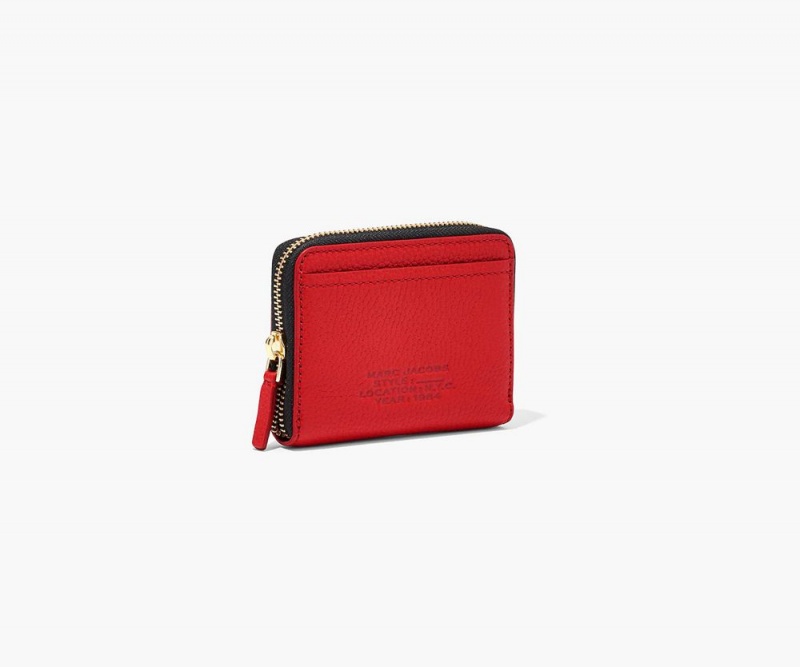 Red Marc Jacobs The Leather Zip Around Women's Large Wallets | USA 254601WOS