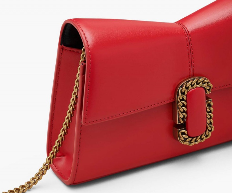 Red Marc Jacobs The St. Marc Chain Women's Large Wallets | USA 037162NHV