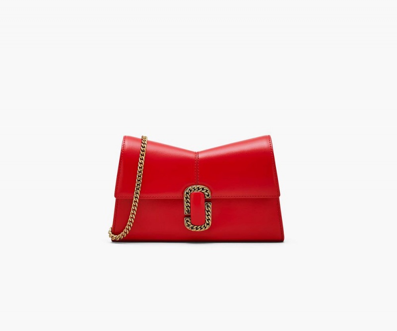 Red Marc Jacobs The St. Marc Chain Women\'s Large Wallets | USA 037162NHV