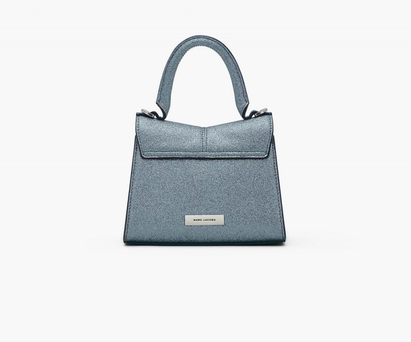 Silver Marc Jacobs The Galactic Glitter St. Marc Mini Top Handle Women's Handbags | USA 607243CLV