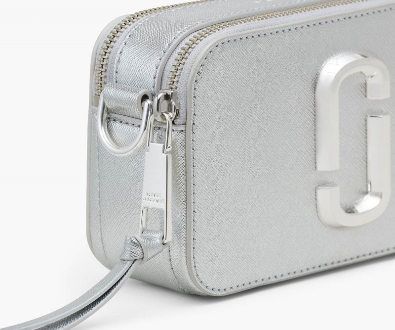 Silver Marc Jacobs The Metallic Snapshot Dtm Women's Snapshot Bag | USA 937152OYV