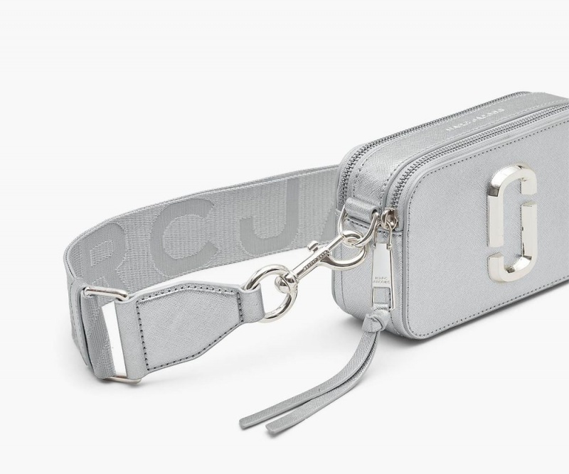 Silver Marc Jacobs The Metallic Snapshot Dtm Women's Snapshot Bag | USA 937152OYV