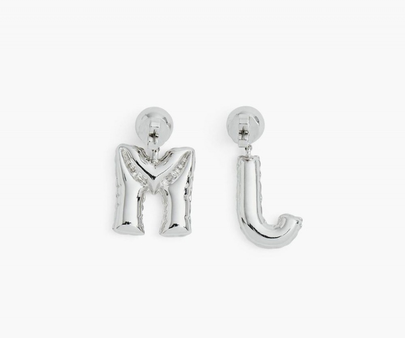 Silver Marc Jacobs The Mj Balloon Women's Earrings | USA 409768QGV