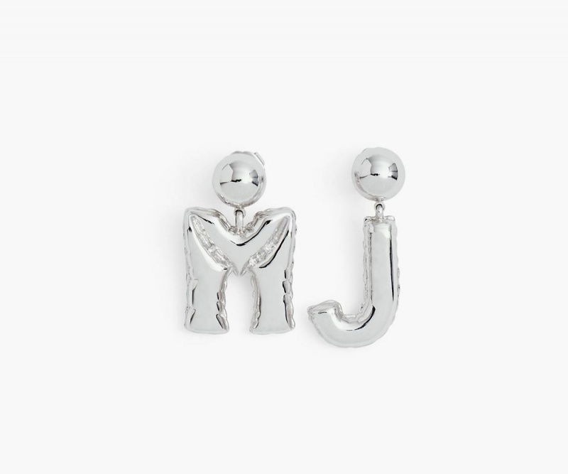 Silver Marc Jacobs The Mj Balloon Women\'s Earrings | USA 409768QGV