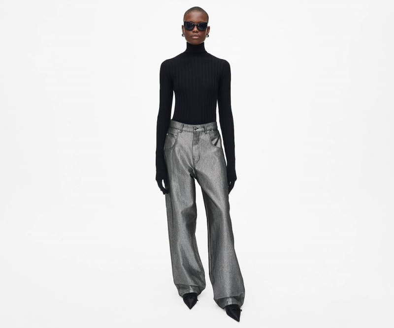 Silver Marc Jacobs The Reflective Oversizeds Women's Pants | USA 237685KAQ