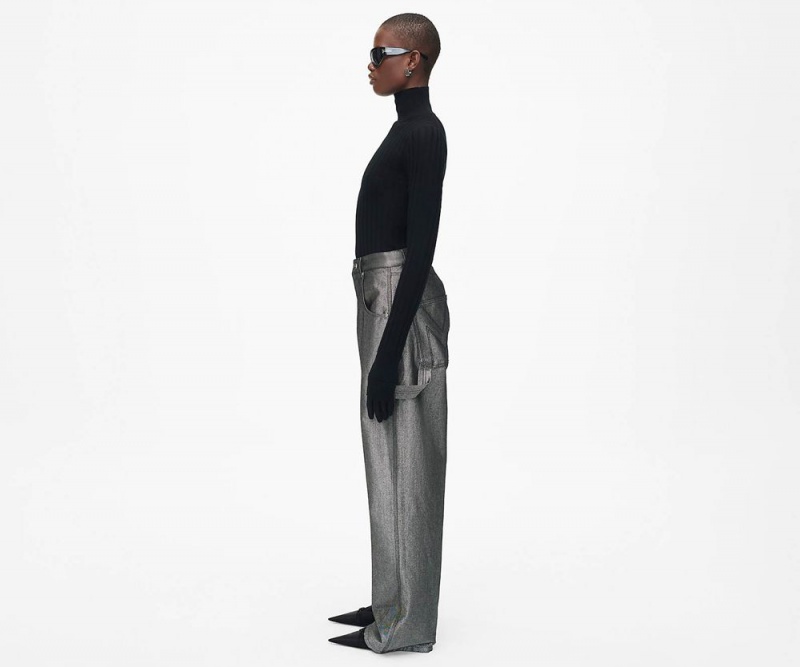 Silver Marc Jacobs The Reflective Oversizeds Women's Pants | USA 237685KAQ