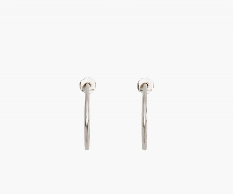 Silver Marc Jacobs The St. Marc Hoops Women's Earrings | USA 261043NLG