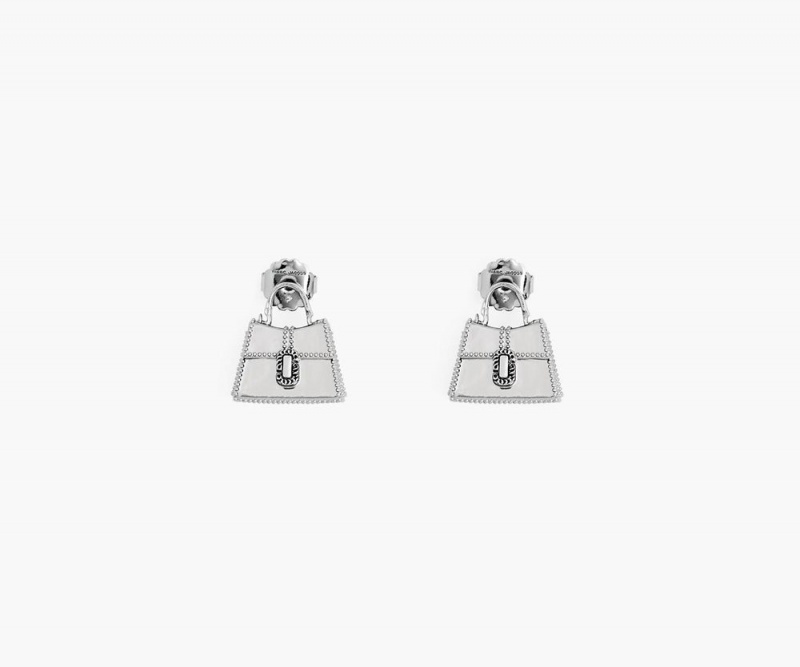 Silver Marc Jacobs The St. Marc Women\'s Earrings | USA 831790VPS