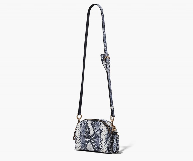 White Blue Marc Jacobs The Python-Embossed Shutter Women's Handbags | USA 089341ZSO