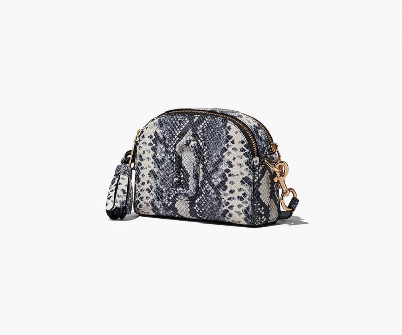 White Blue Marc Jacobs The Python-Embossed Shutter Women's Handbags | USA 089341ZSO