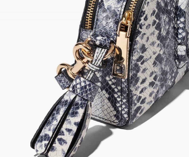 White Blue Marc Jacobs The Python-Embossed Shutter Women's Handbags | USA 089341ZSO