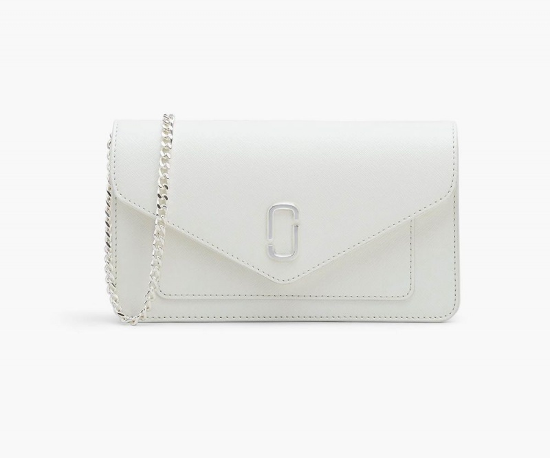 White Marc Jacobs The Longshot Chain Women\'s Large Wallets | USA 682915VDZ