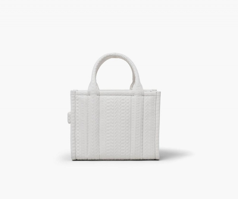 White Marc Jacobs The Monogram Debossed Small Women's Tote Bag | USA 568947DLI