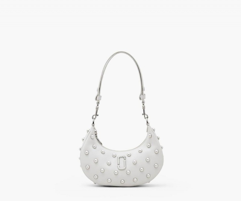 White Marc Jacobs The Pearl Small Curve Women\'s Handbags | USA 695812MBV