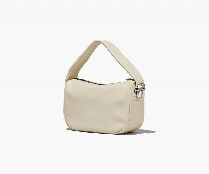 White Marc Jacobs The Pushlock Mini Hobo Women's Handbags | USA 017893BXV