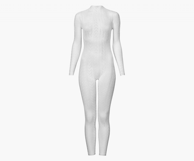 White Marc Jacobs The Seamless Catsuit Women's Bodysuit | USA 704561DTE