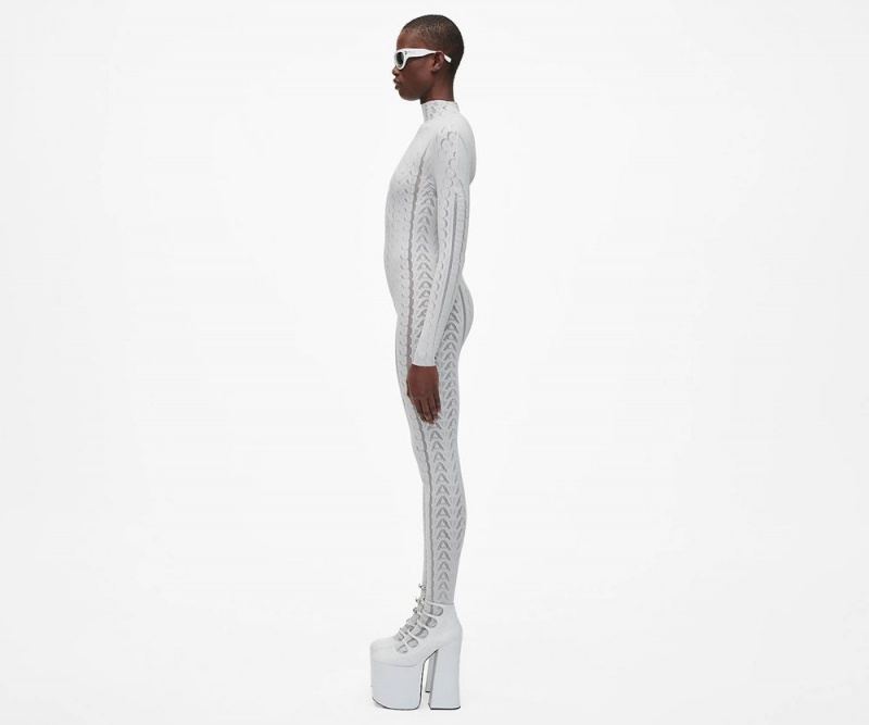 White Marc Jacobs The Seamless Catsuit Women's Bodysuit | USA 704561DTE