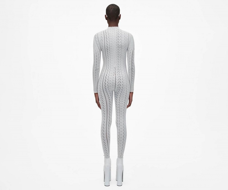 White Marc Jacobs The Seamless Catsuit Women's Bodysuit | USA 704561DTE