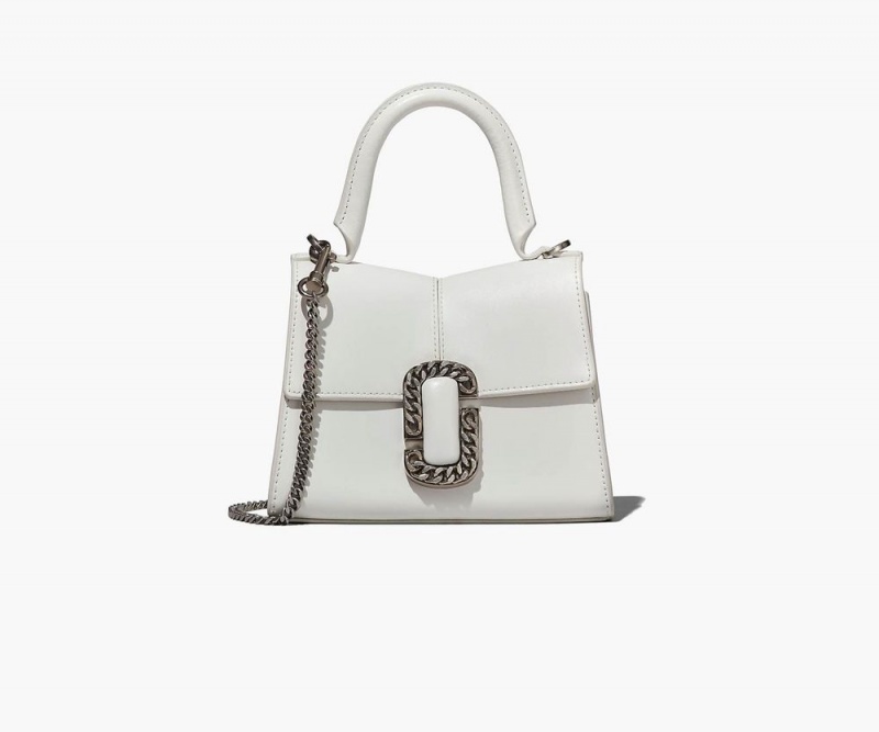 White Marc Jacobs The St. Marc Mini Top Handle Women\'s Handbags | USA 874650YJN